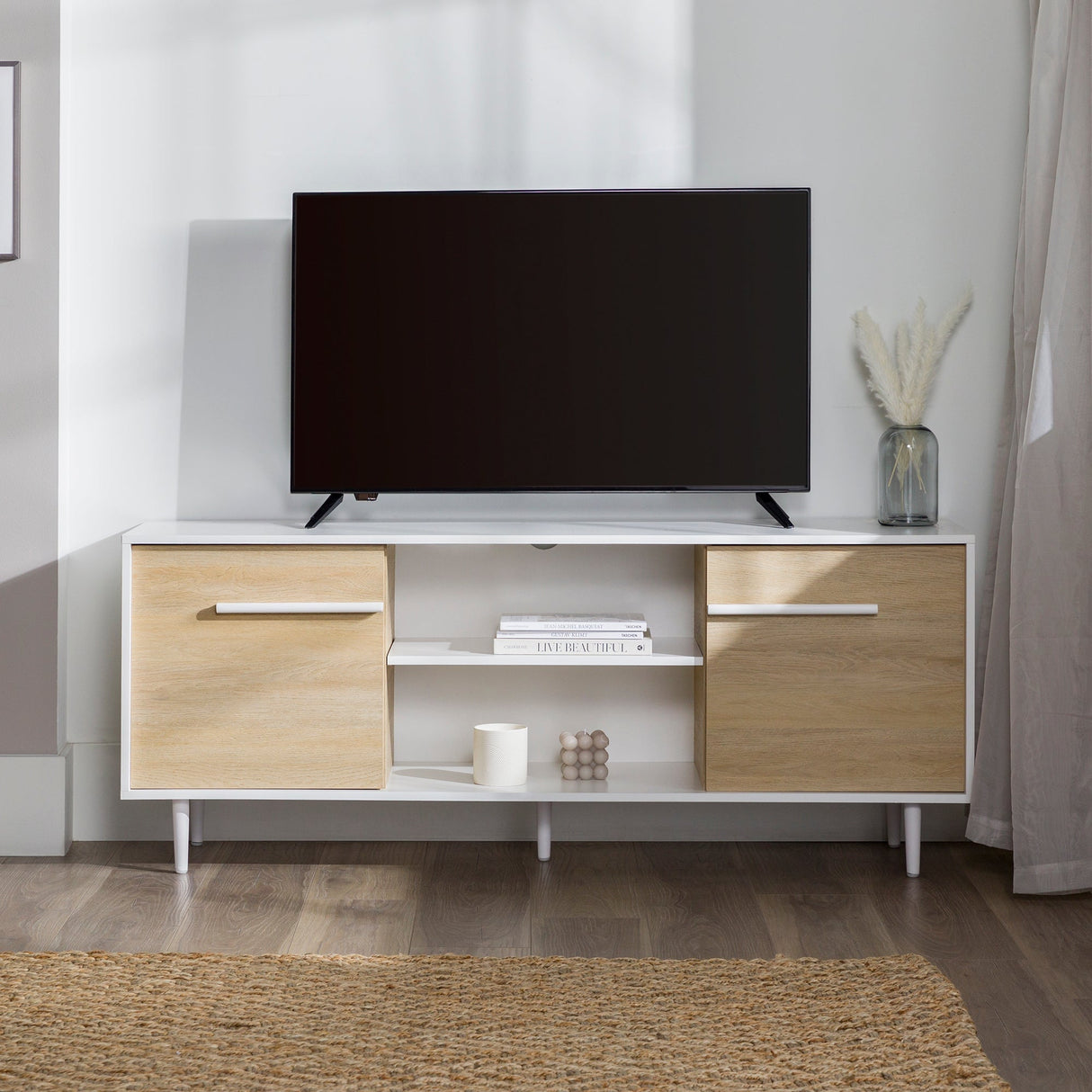 60" 2-Door Modern Media Console-Entertainment-Parc Decor