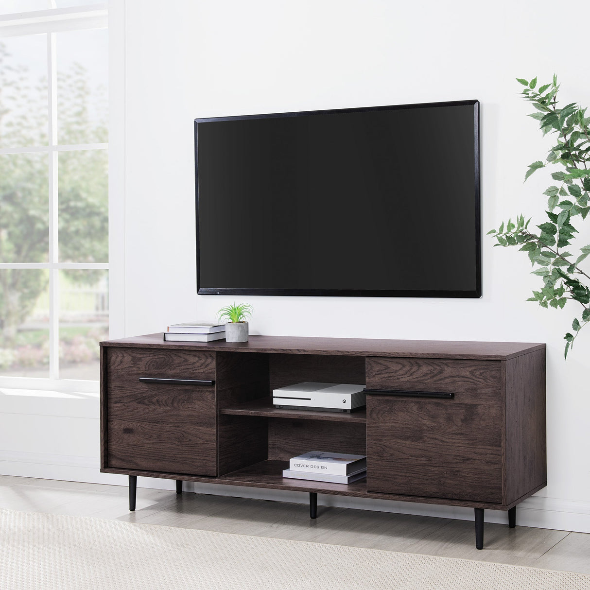 60" 2-Door Modern Media Console-Entertainment-Parc Decor