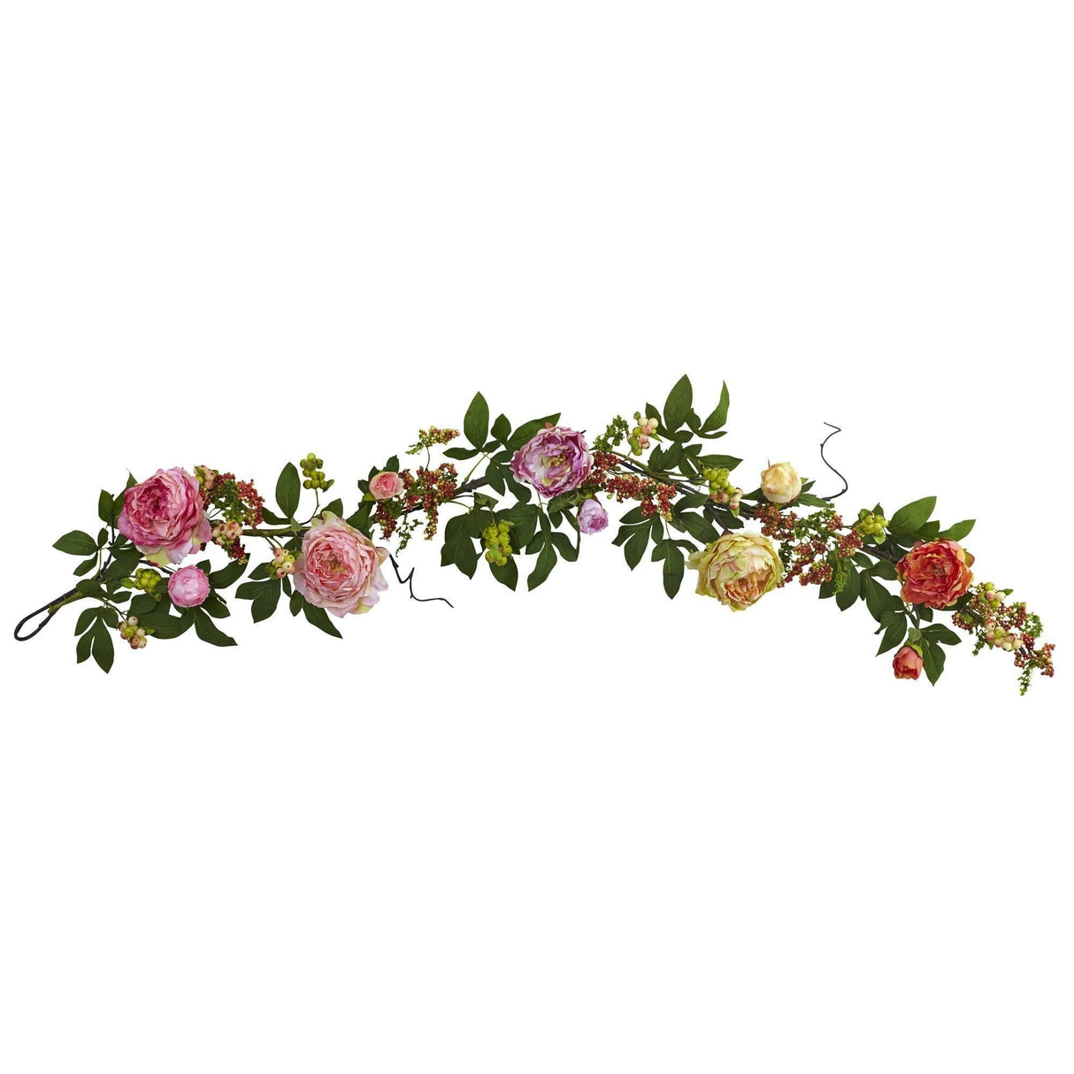 60'' Mixed Peony & Berry Garland-Parc Decor