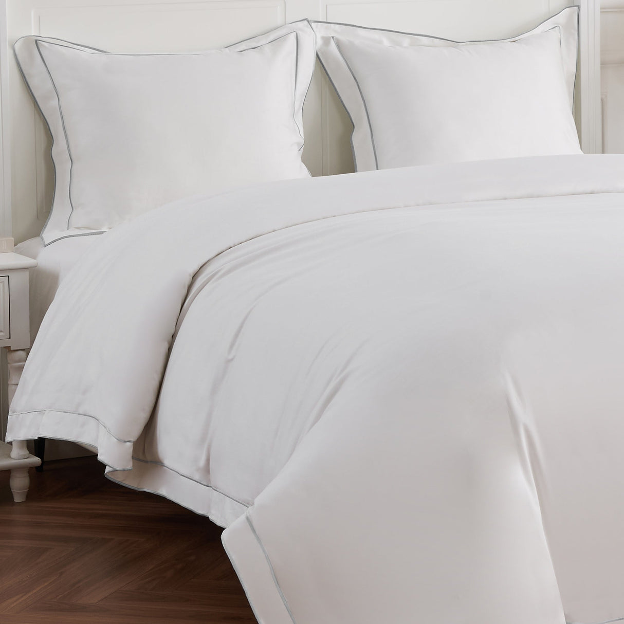 600 Thread Count Framed Sateen Embroidered Cotton Duvet Set-Duvet-Parc Decor