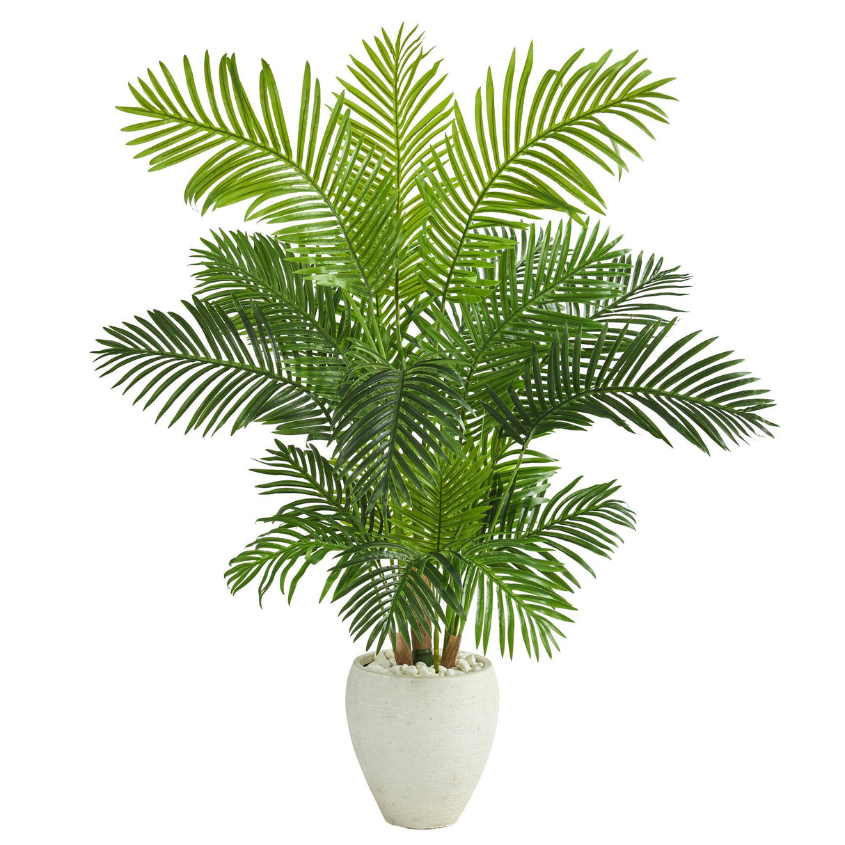 62” Hawaii Palm Artificial Tree in White Planter-Parc Decor