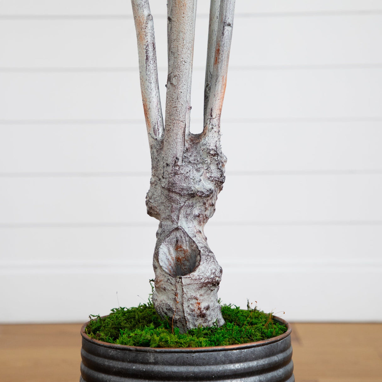 62” Olive Artificial Tree in Ribbed Metal Planter-Parc Decor