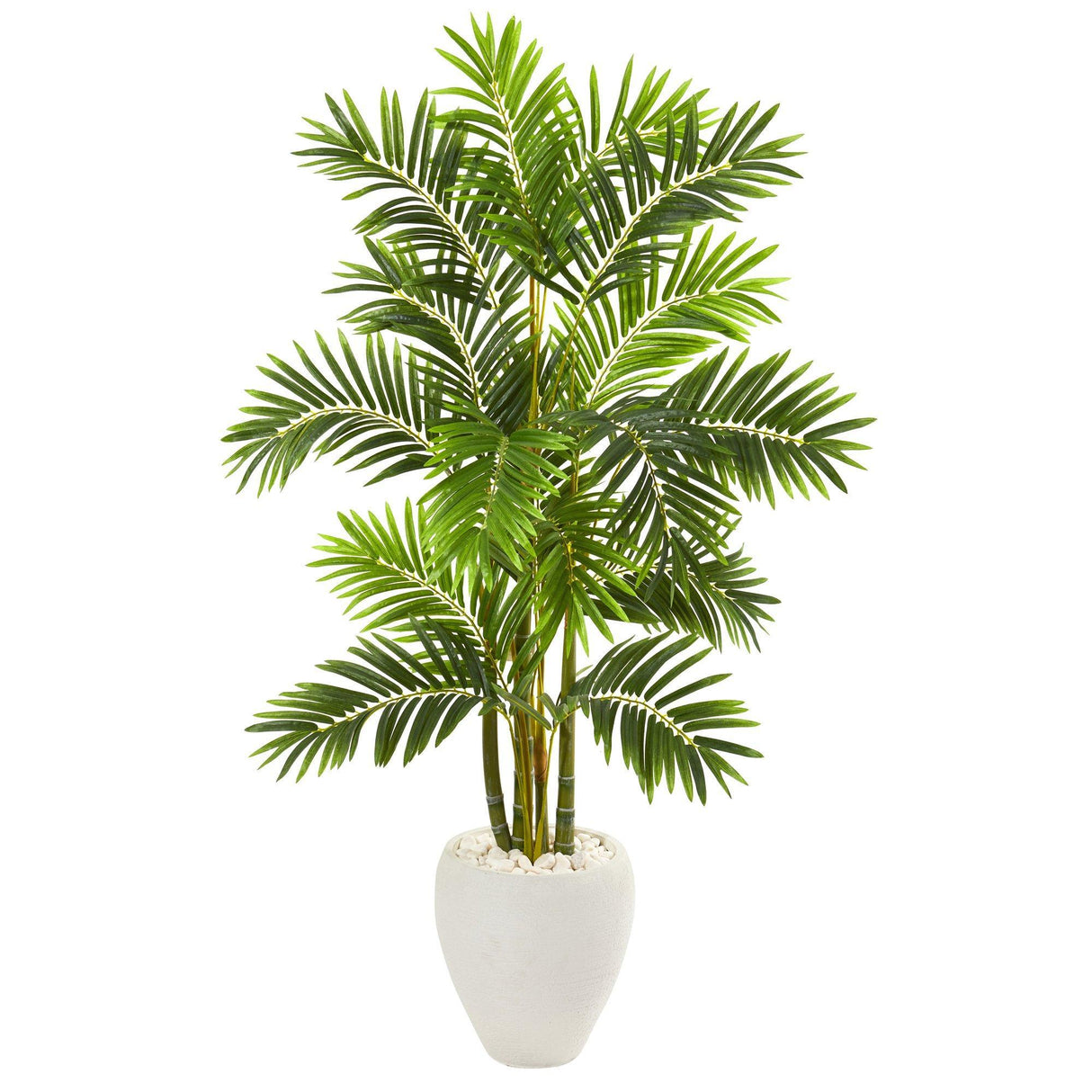 63” Areca Palm Artificial Tree in White Planter-Parc Decor