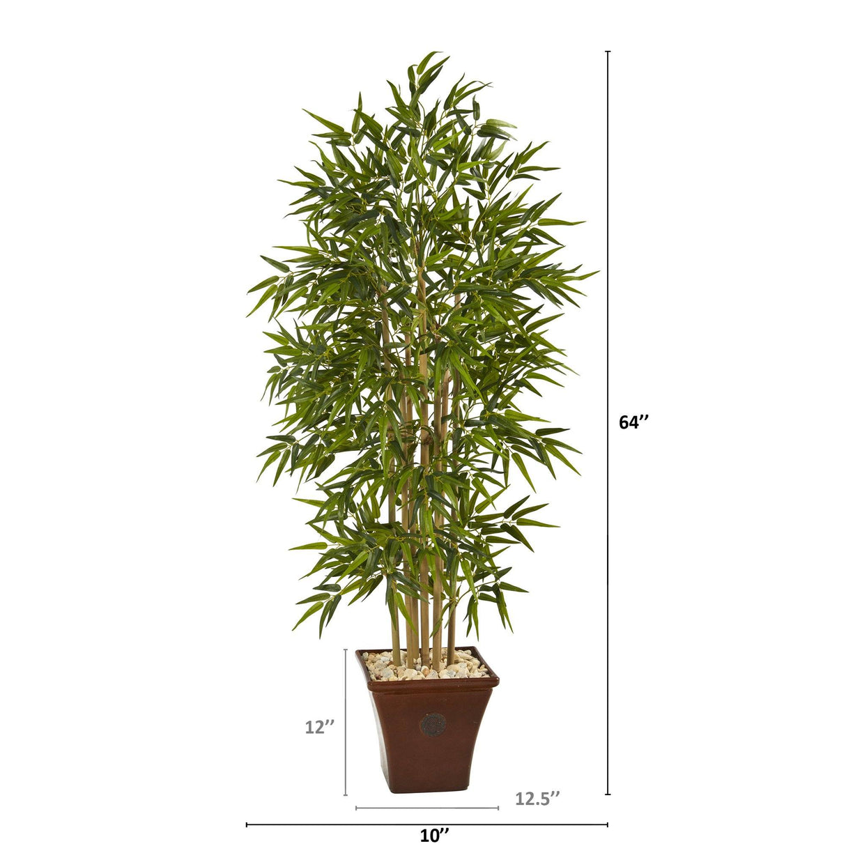 64” Bamboo Artificial Tree in Brown Planter-Parc Decor