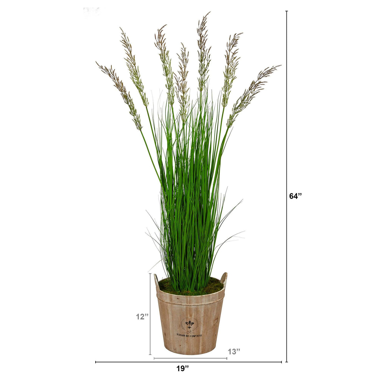 64” Wheat Grass Artificial Plant in Farmhouse Planter-Parc Decor