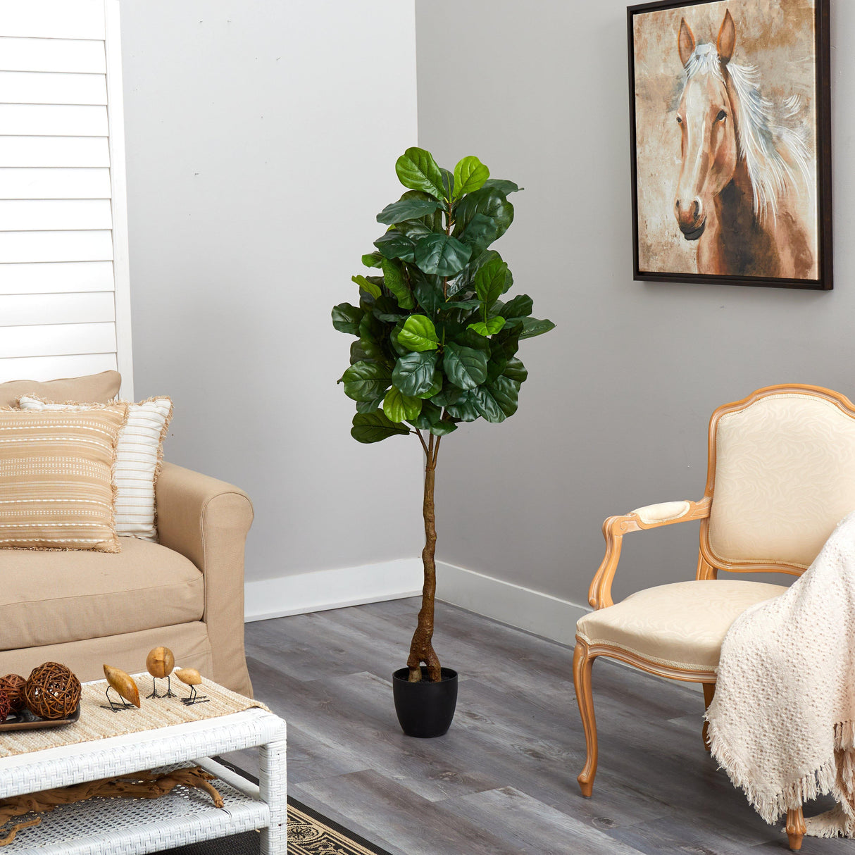 64” Fiddle Leaf Artificial Tree (Real Touch)-Tree-Parc Decor