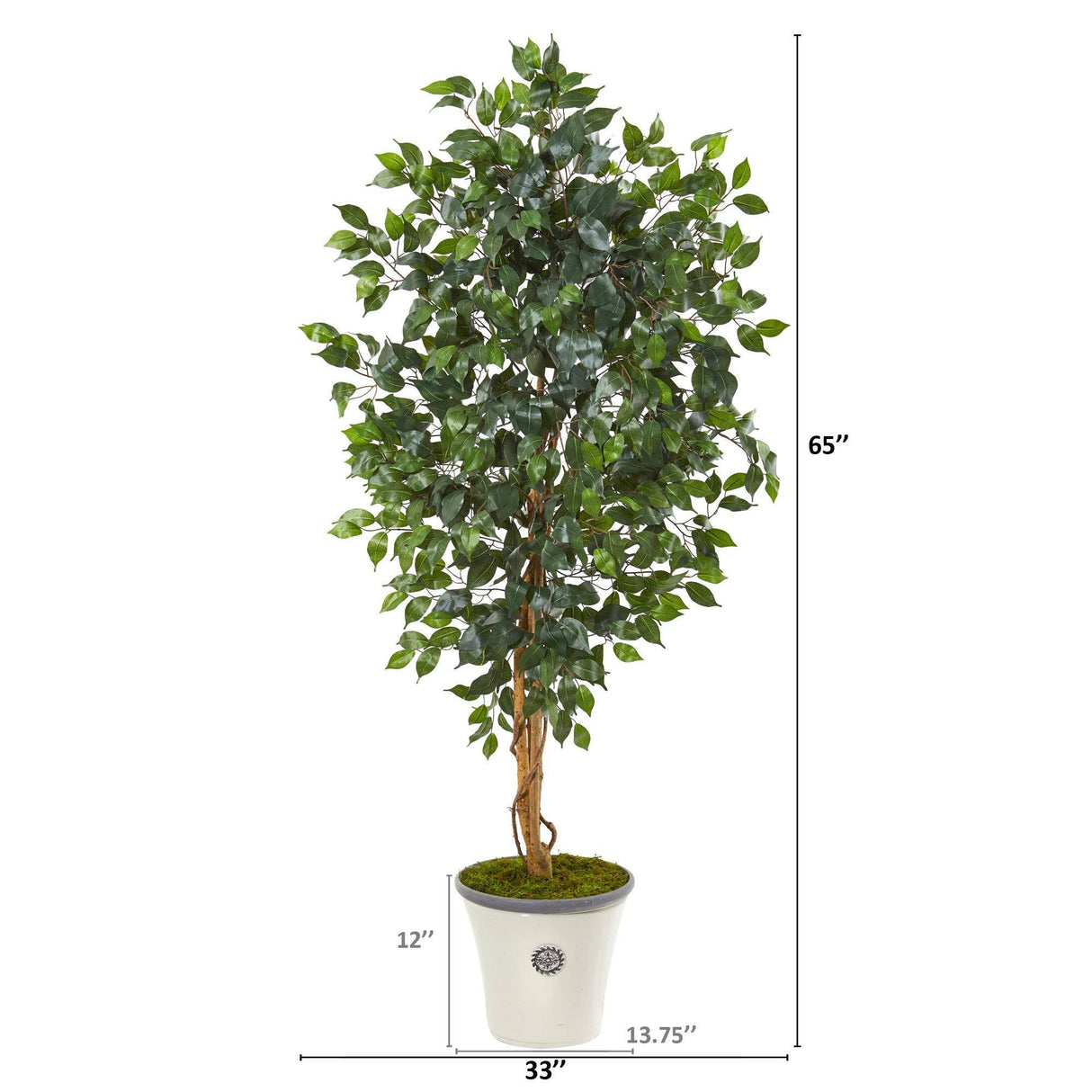 65” Ficus Artificial Tree in Decorative Planter-Parc Decor