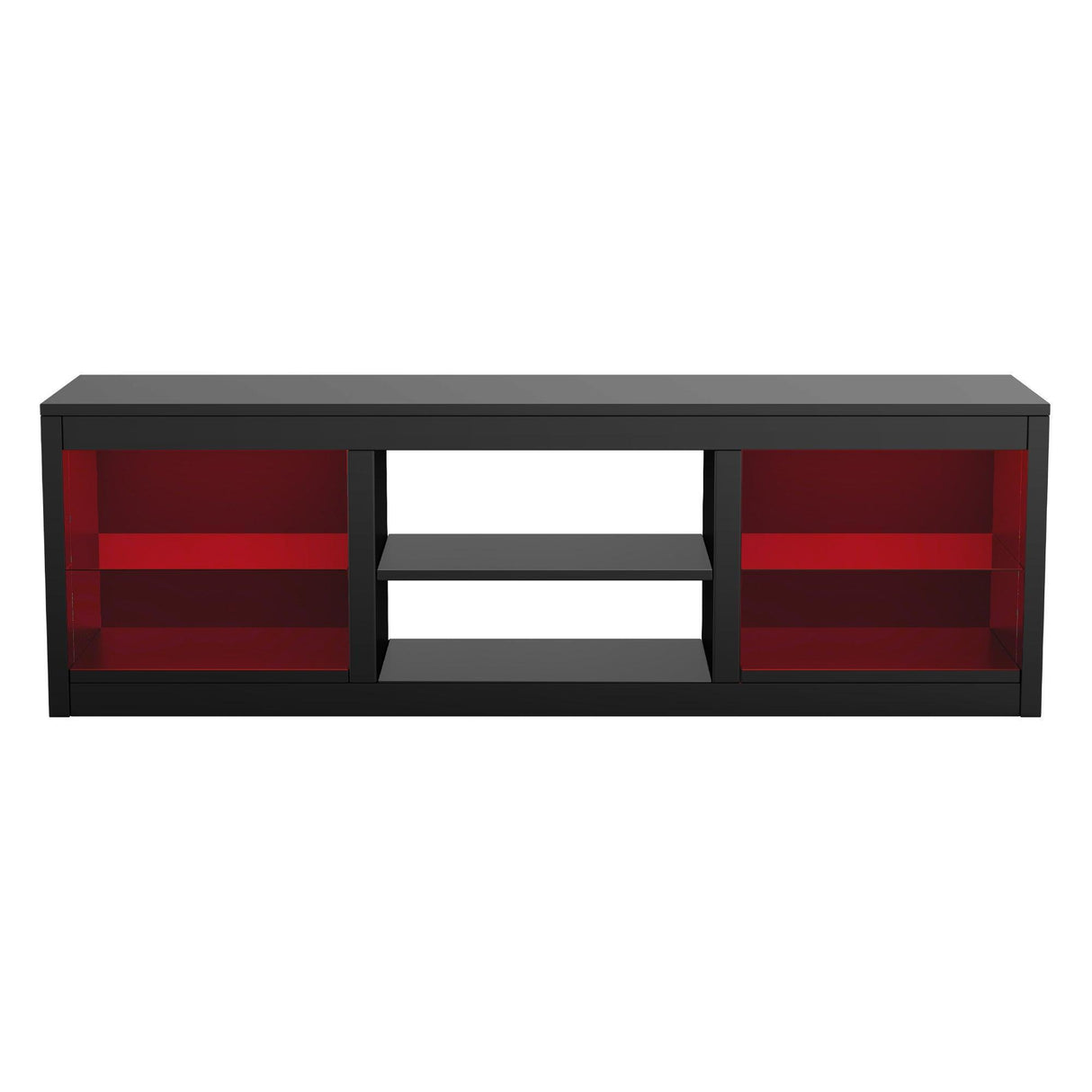 66" Modern LED TV Stand Entertainment Center with Glass Shelves for Living Room-电视柜-Parc Decor