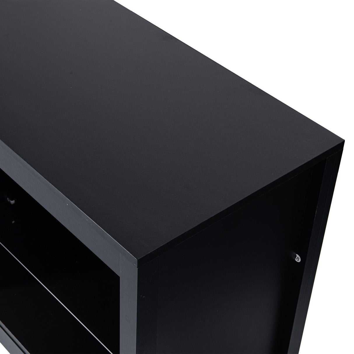 66" Modern LED TV Stand Entertainment Center with Glass Shelves for Living Room-电视柜-Parc Decor