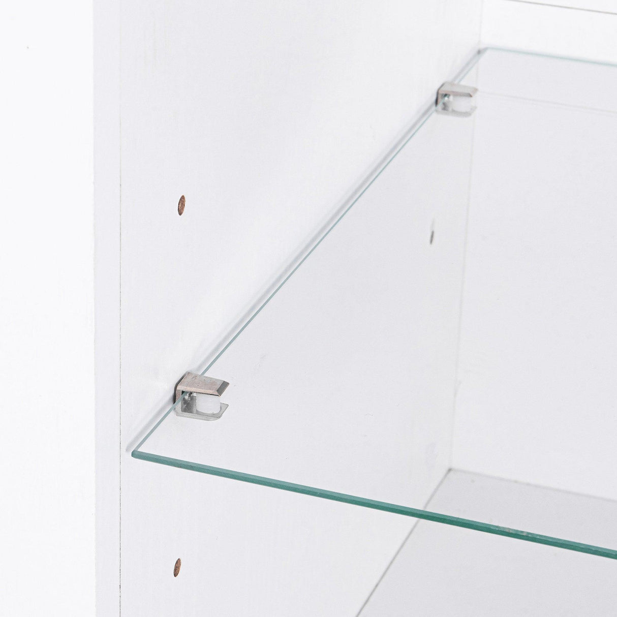 66" Modern LED TV Stand Entertainment Center with Glass Shelves for Living Room-电视柜-Parc Decor