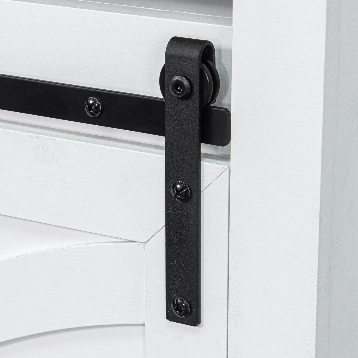 68" Farmhouse TV Stand with Double Sliding Barn Doors for Living Room-Parc Decor