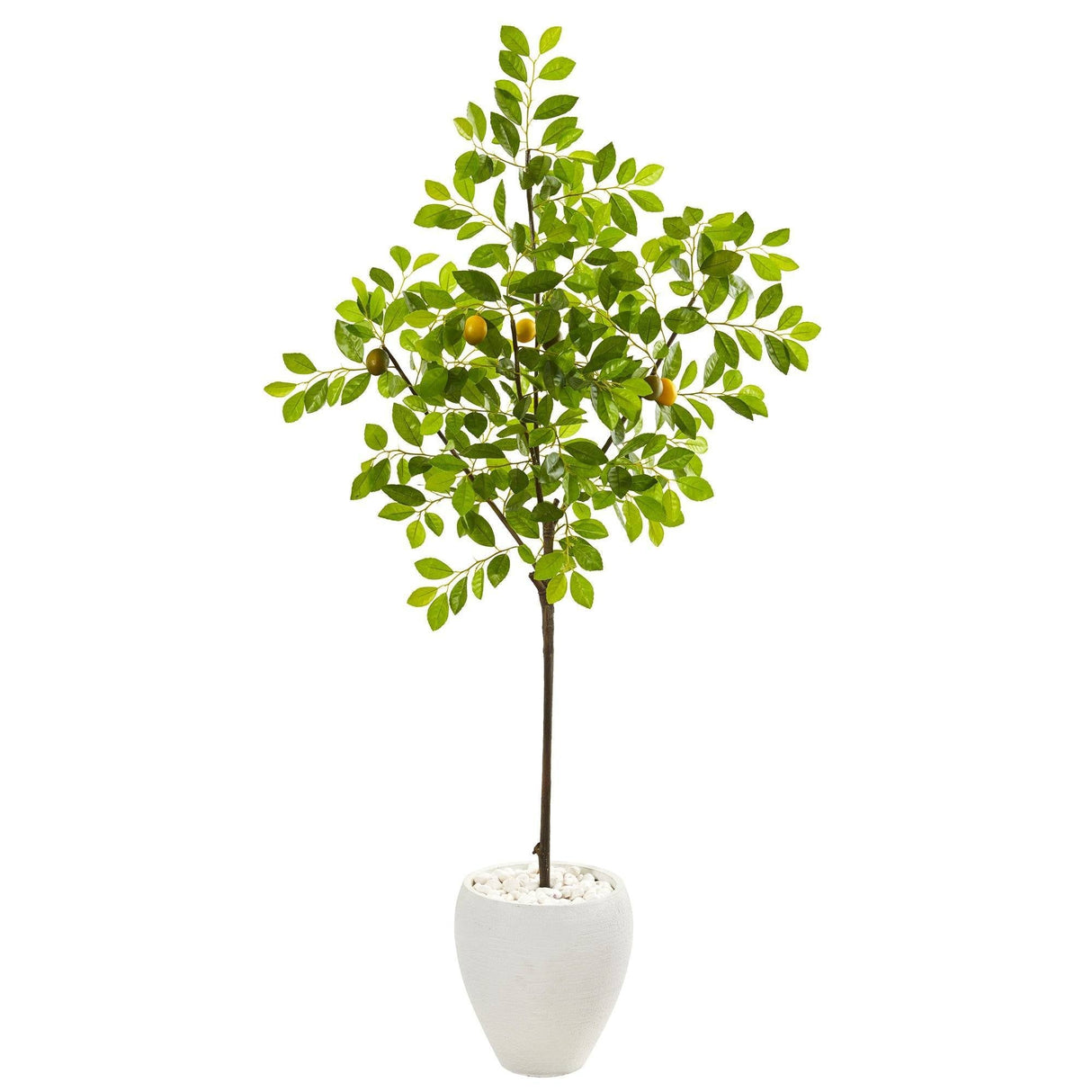 68” Lemon Artificial Tree in White Planter-Parc Decor
