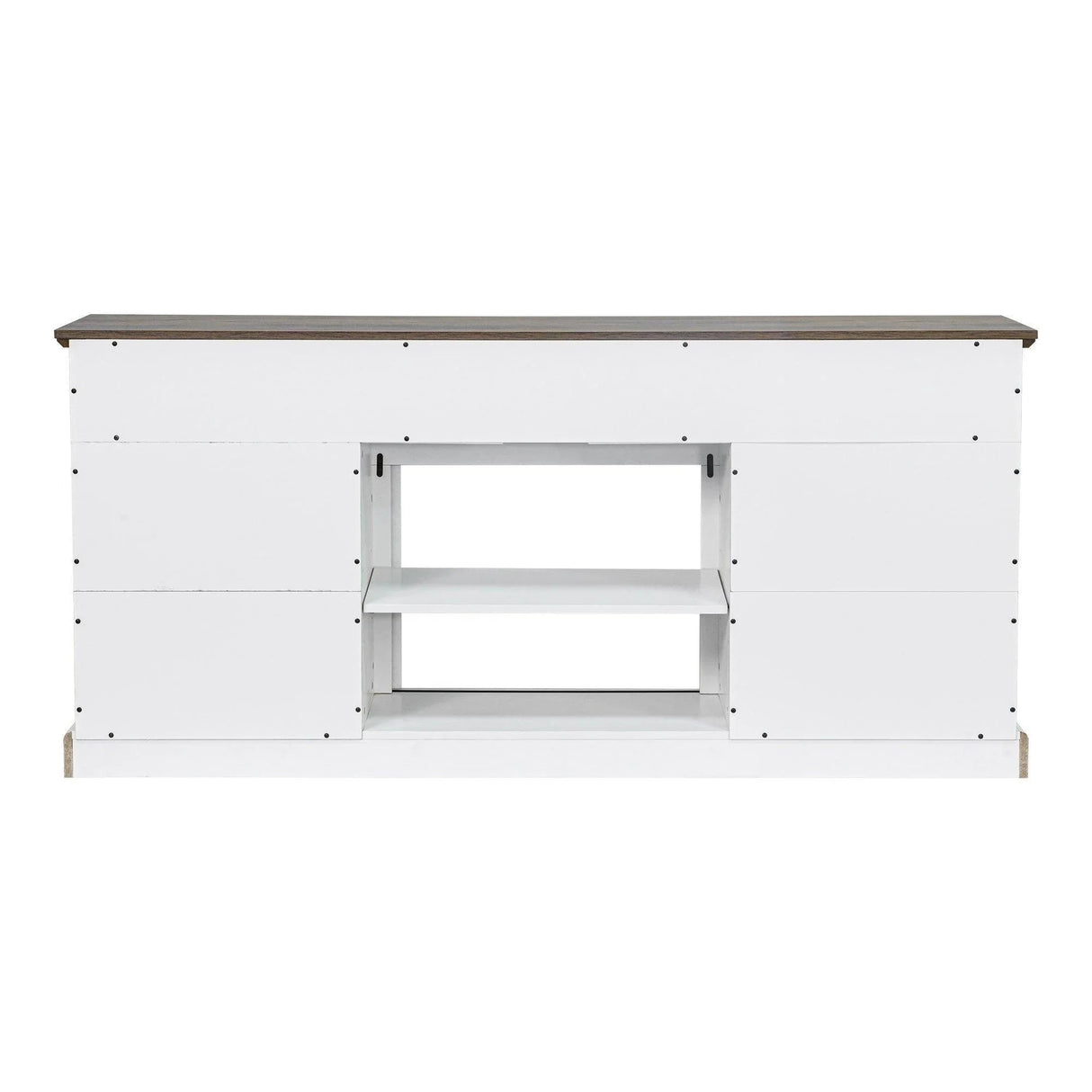 68" Farmhouse TV Stand with Double Sliding Barn Doors for Living Room
