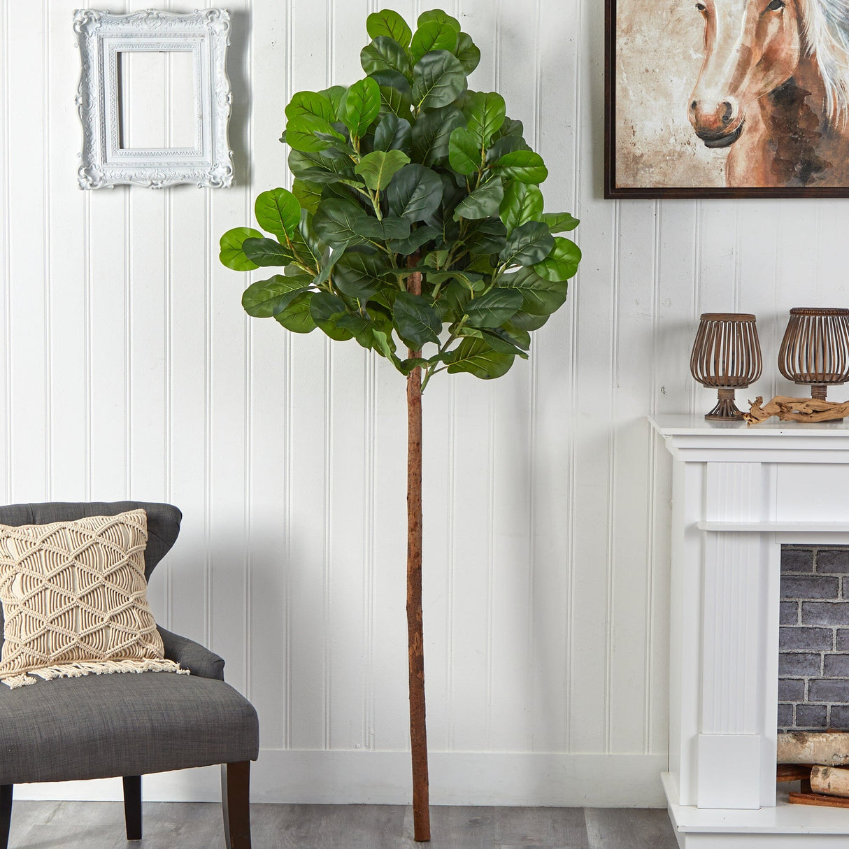 6.5’ Artificial Fiddle Leaf Tree (No Pot)-Tree-Parc Decor