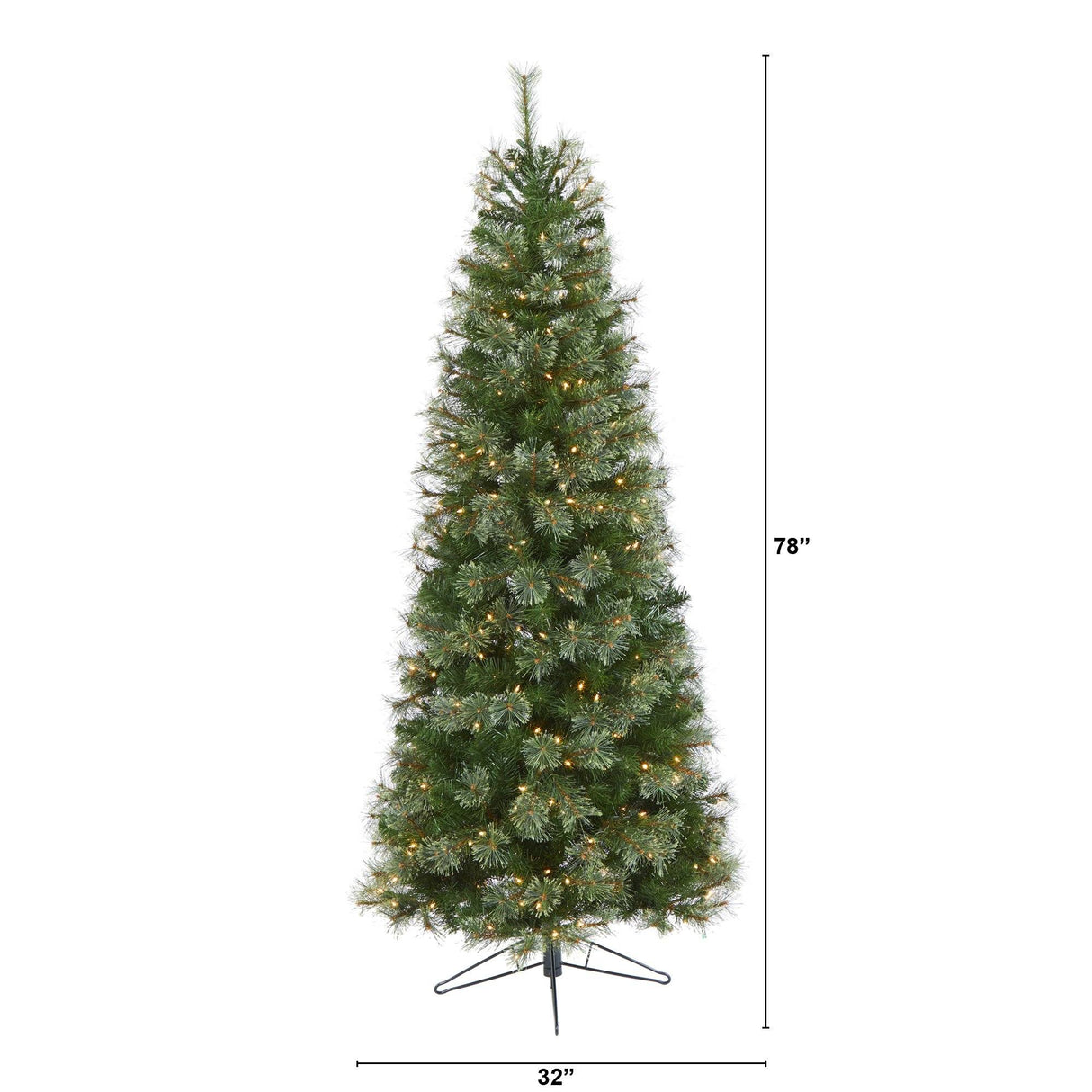 6.5' Cashmere Slim Artificial Christmas Tree with 350 Warm White Lights and 660 Bendable Branches-Christmas Tree-Parc Decor