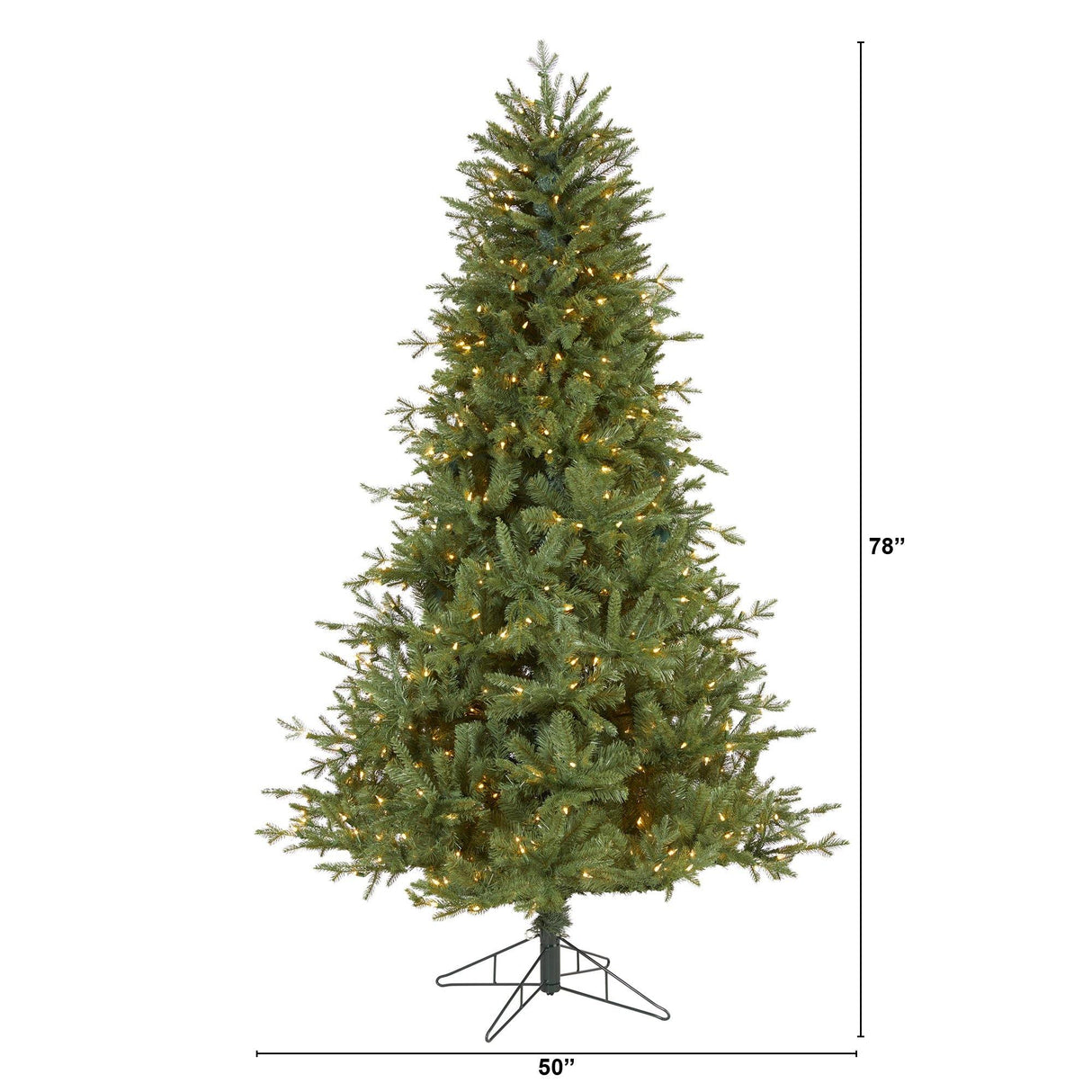 6.5' New Hampshire Spruce Artificial Christmas Tree with 500 Warm White Lights and 1074 Bendable Branches-Christmas Tree-Parc Decor