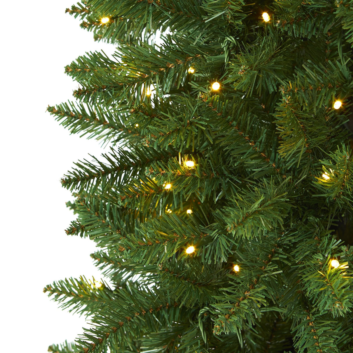 6.5’ Slim Green Mountain Pine Artificial Christmas Tree with 300 Clear LED Lights-Christmas Tree-Parc Decor