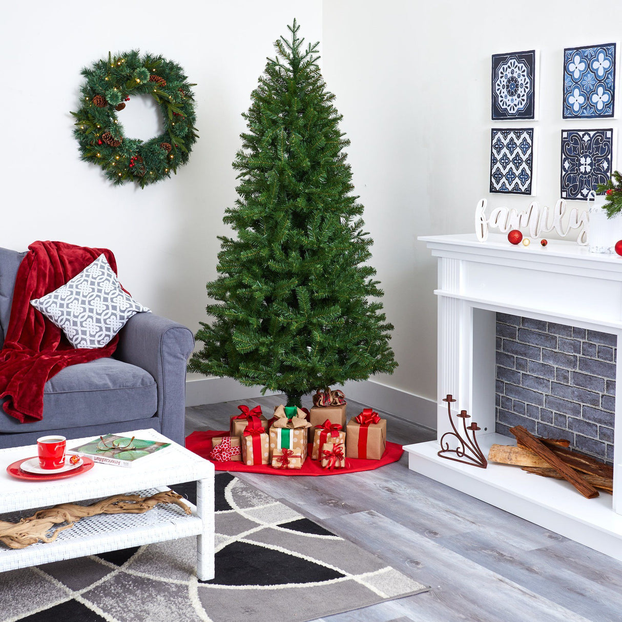 6.5' Vancouver Spruce Artificial Christmas Tree with 250 Warm White Lights and 803 Bendable Branches-Christmas Tree-Parc Decor