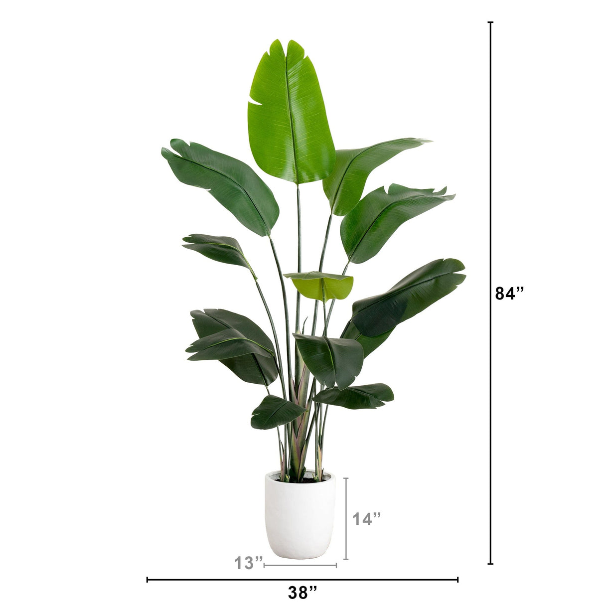 7' Artificial Bird of Paradise Tree with Resin Stone Planter-Tree-Parc Decor