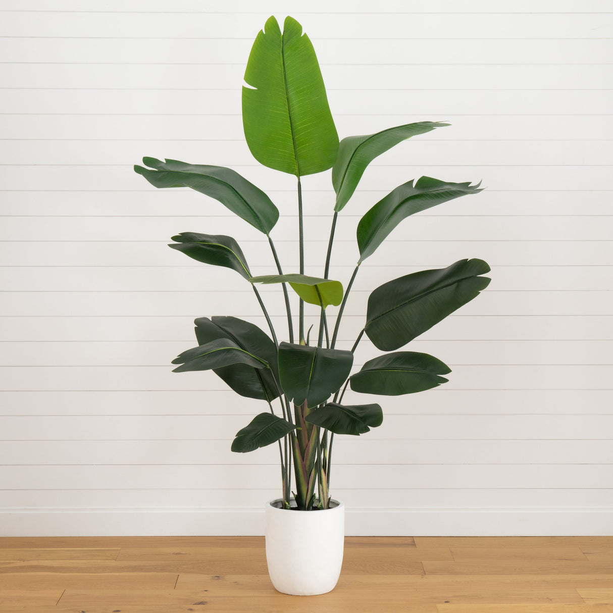 7' Artificial Bird of Paradise Tree with Resin Stone Planter-Tree-Parc Decor