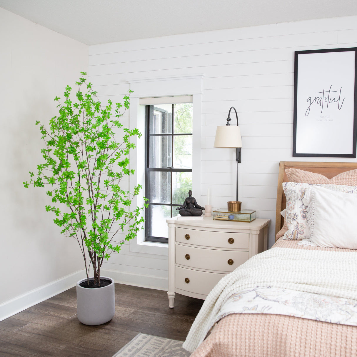 7’ Artificial Enkianthus Tree with Resin Stone Planter-Tree-Parc Decor