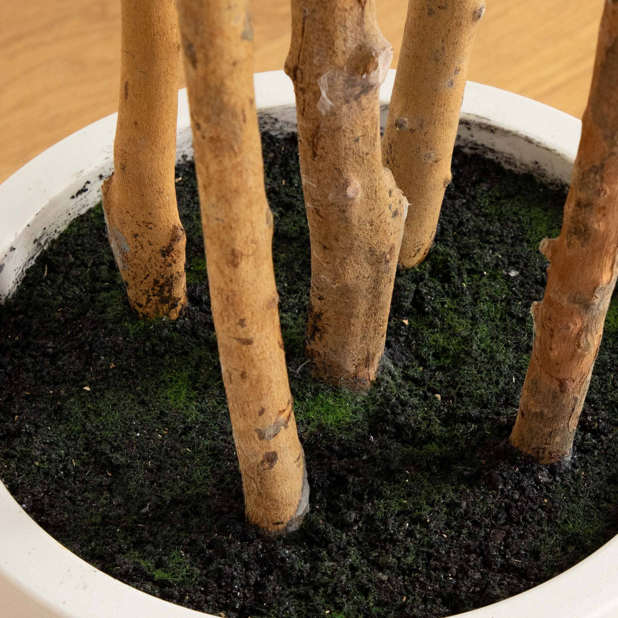 7’ Artificial Fiddle Leaf Tree in Decorative White Planter-Tree-Parc Decor