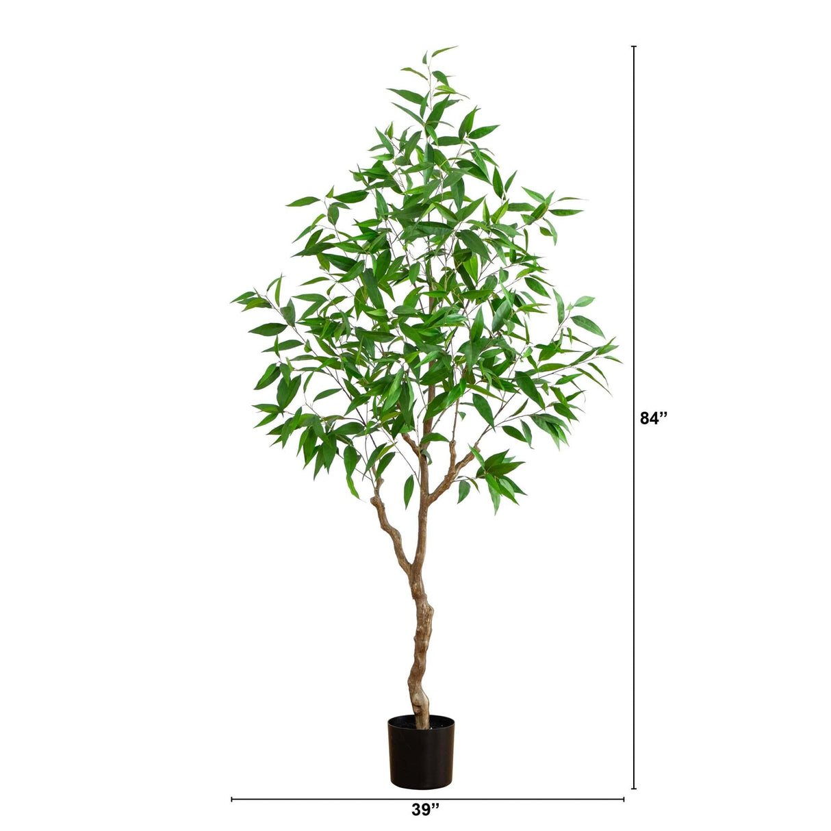 7' Artificial Long Leaf Greco Eucalyptus Tree with Real Touch Leaves-Tree-Parc Decor
