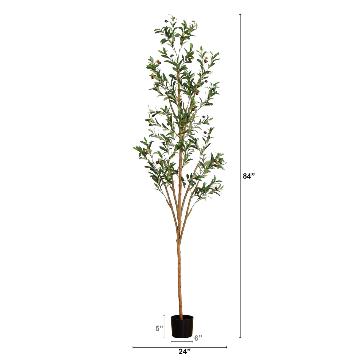 7' Artificial Olive Tree with Natural Trunk-Tree-Parc Decor