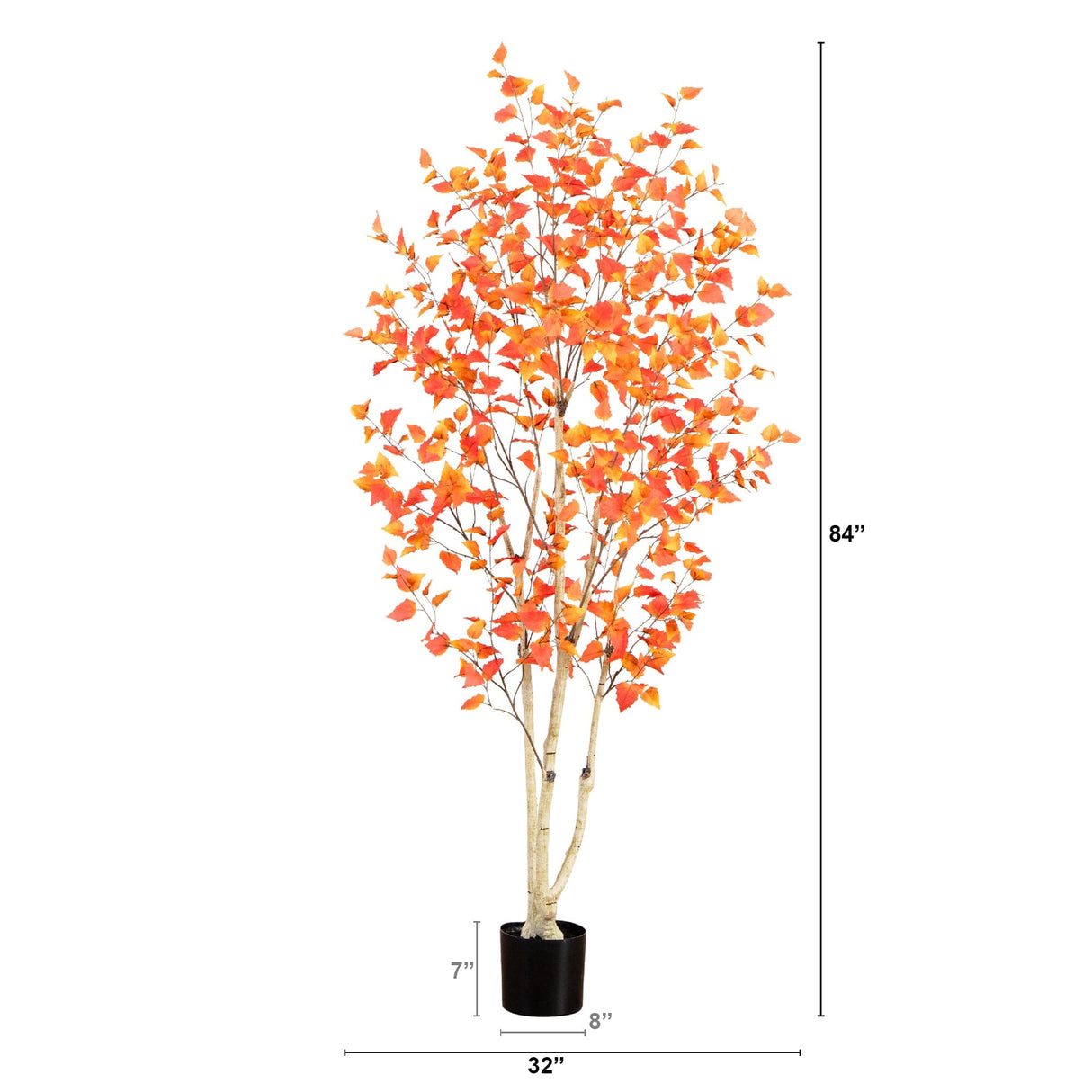 7’ Autumn Birch Artificial Fall Tree-Tree-Parc Decor