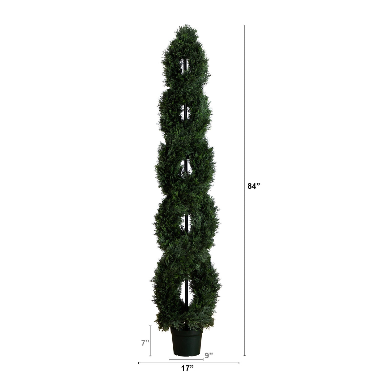 7' Double Pond Cypress Spiral Topiary UV Resistant (Indoor/Outdoor)-Tree-Parc Decor
