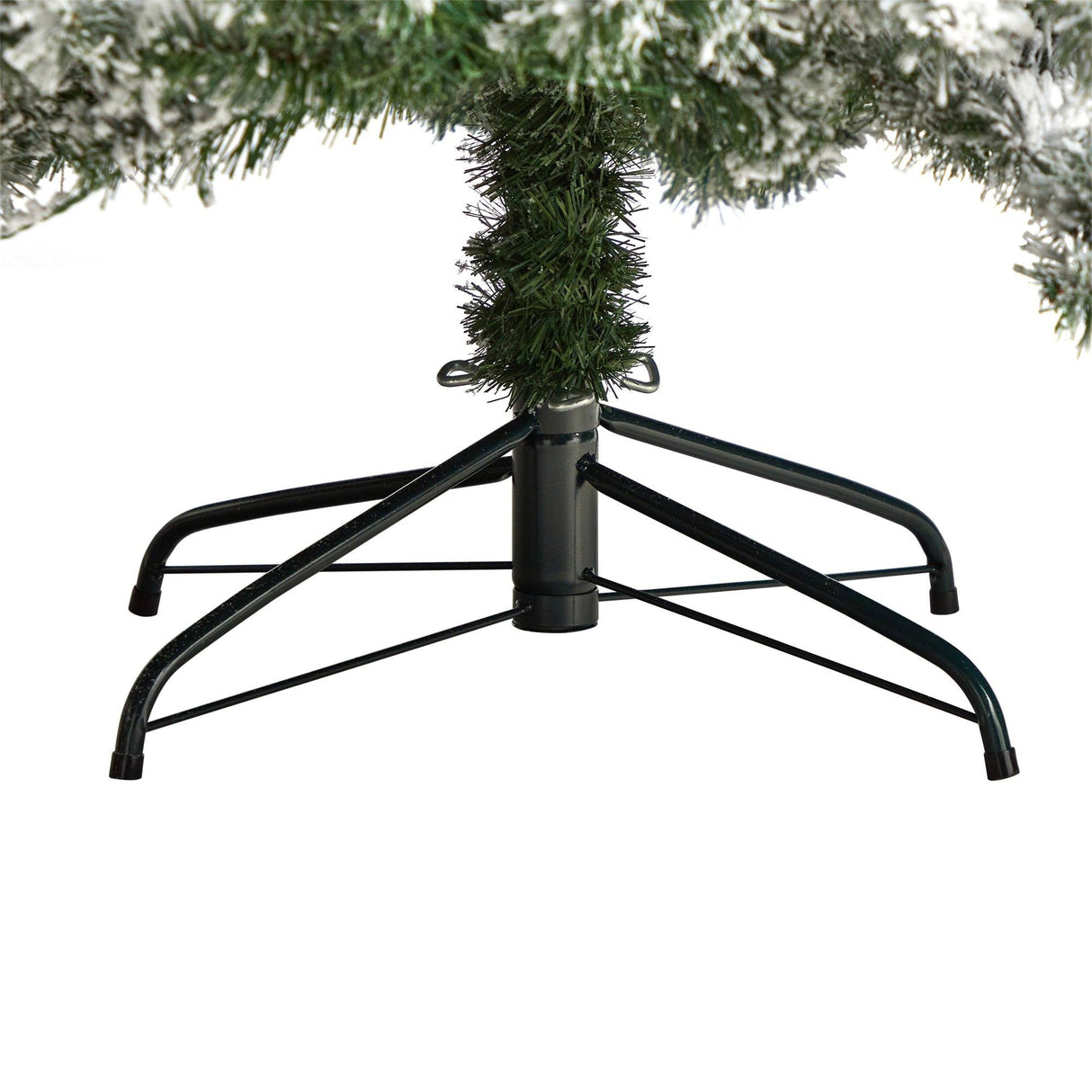 7’ Flocked Austria Fir Christmas Tree with 400 Warm White LED Lights and 1063 Bendable Branches-Christmas Tree-Parc Decor