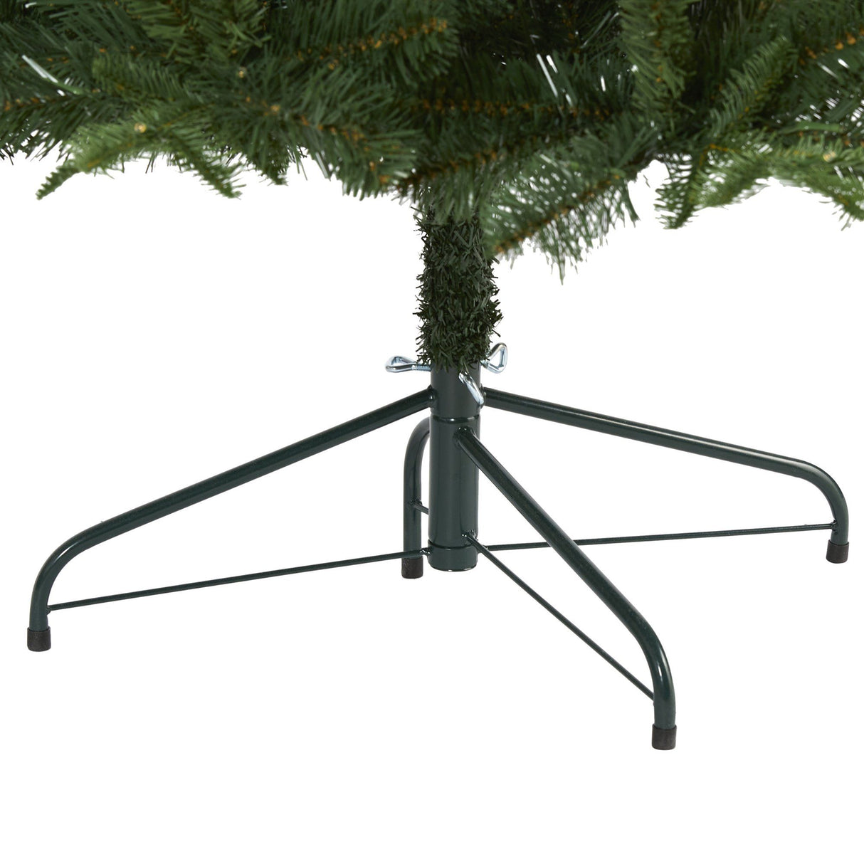 7’ Grand Teton Spruce Flat Back Artificial Christmas Tree with 220 Clear LED Lights and 953 Bendable Branches-Christmas Tree-Parc Decor