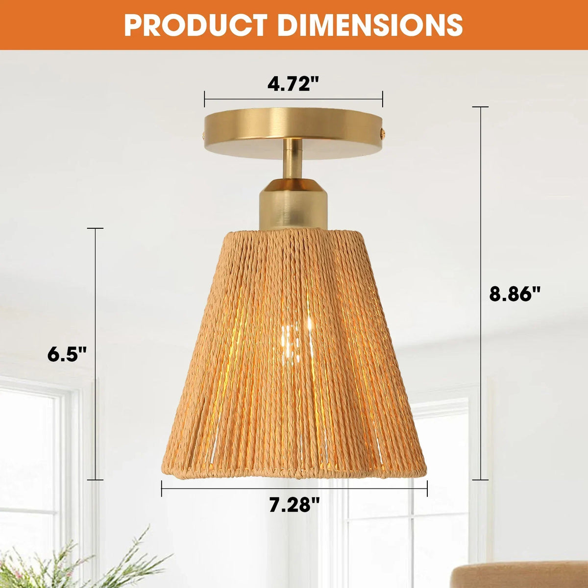7 Inch Yves 1-Light Semi-Flush Mount Ceiling Light