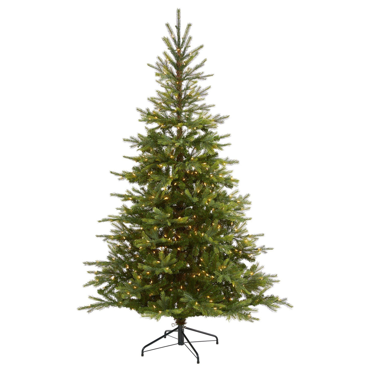 7’ North Carolina Spruce Artificial Christmas Tree with 450 Clear Lights and 931 Bendable Branches-Christmas Tree-Parc Decor
