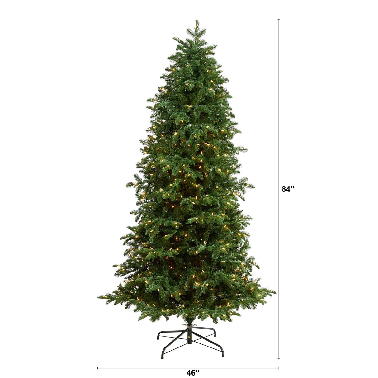 7’ South Carolina Fir Artificial Christmas Tree with 550 Clear LED Lights and 2078 Bendable Branches-Christmas Tree-Parc Decor