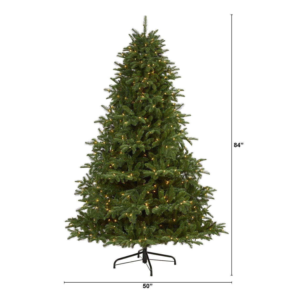 7’ South Carolina Spruce Artificial Christmas Tree with 500 White Warm Lights and 2644 Bendable Branches-Christmas Tree-Parc Decor