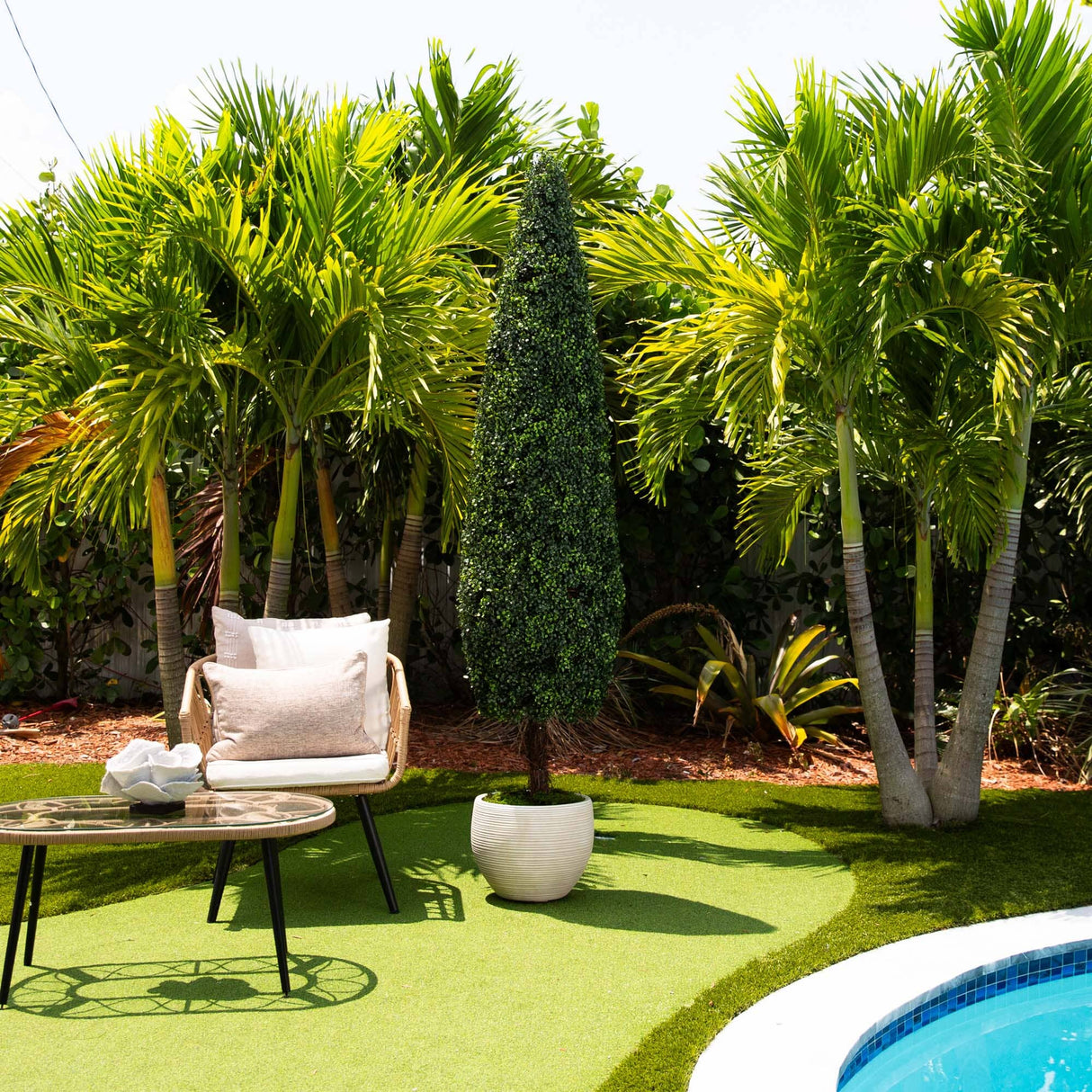 7’ UV Resistant Artificial Boxwood Topiary Cone Tree (Indoor/Outdoor)-Tree-Parc Decor