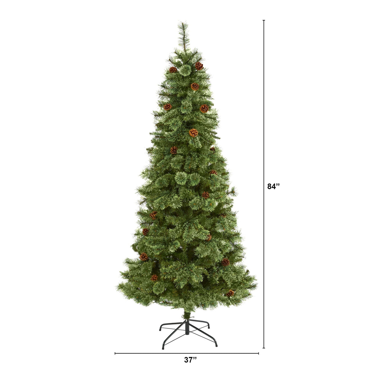 7’ White Mountain Pine Artificial Christmas Tree with 723 Bendable Branches-Christmas Tree-Parc Decor