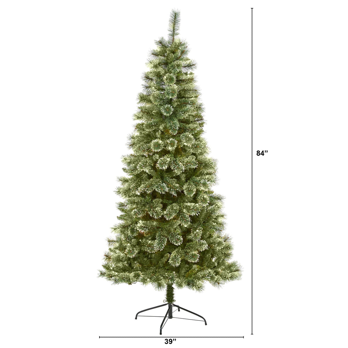 7’ Wisconsin Slim Snow Tip Pine Artificial Christmas Tree with 652 Bendable Branches-Christmas Tree-Parc Decor
