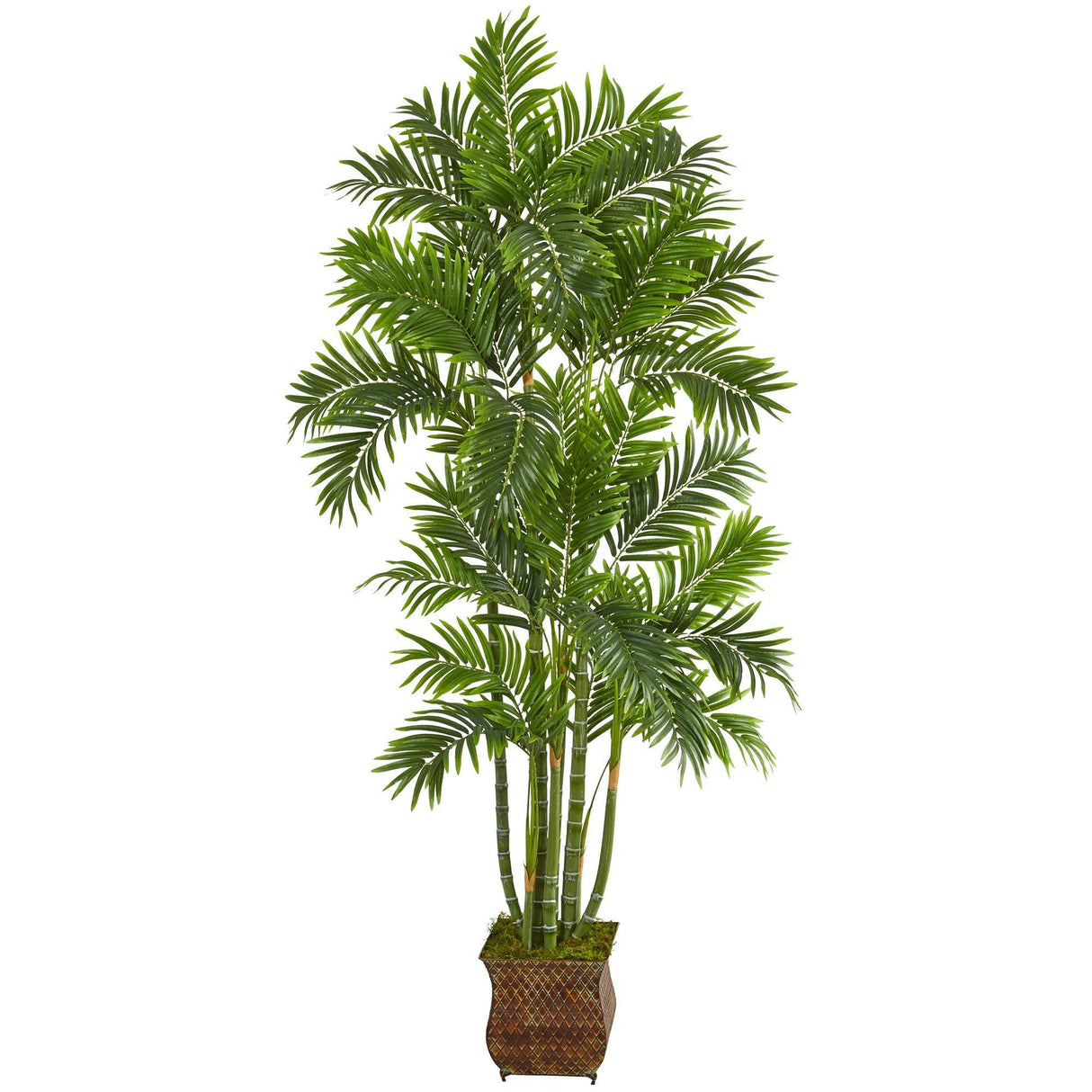 70” Areca Palm Artificial Tree in Metal Planter-Parc Decor
