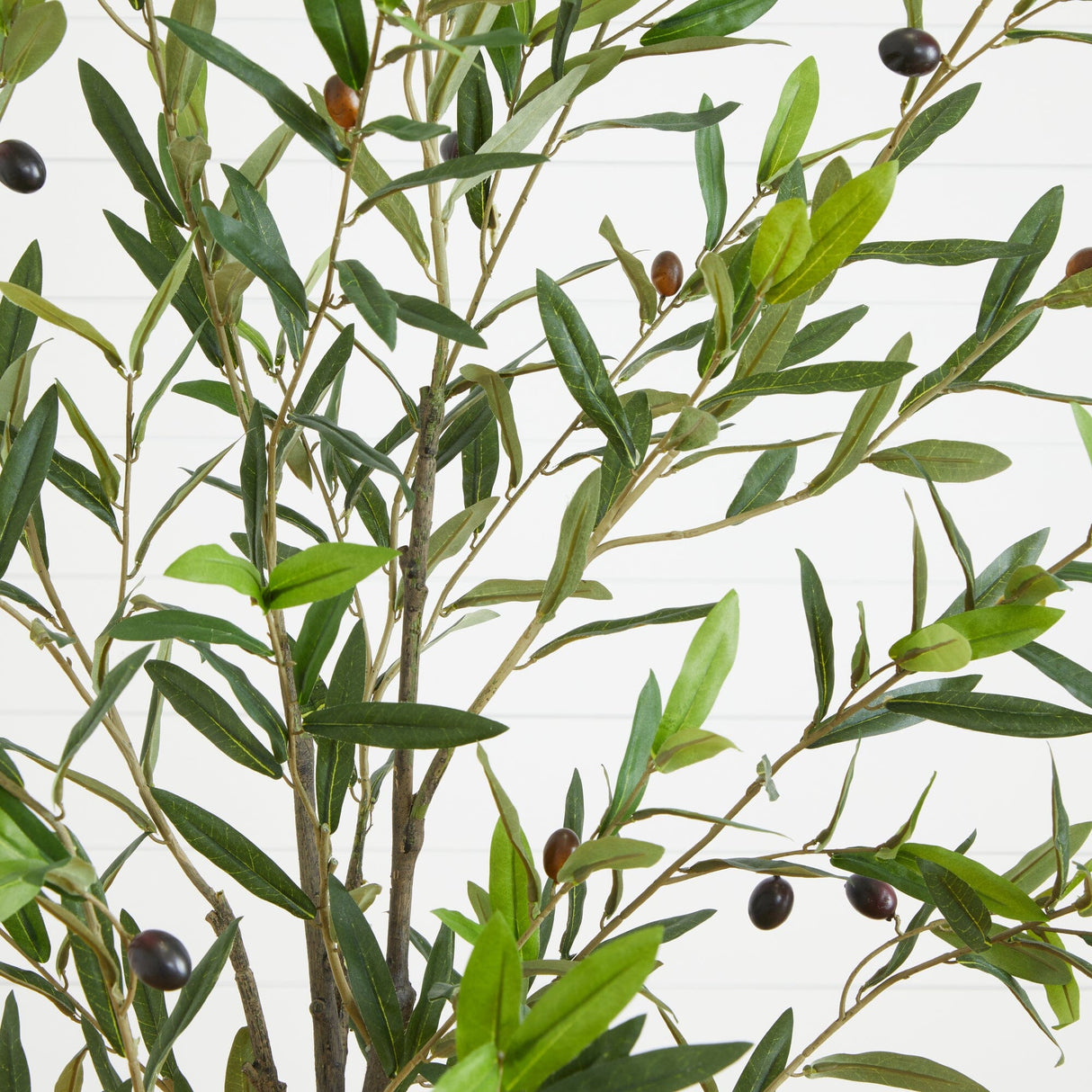 75” Olive Artificial Tree in Ribbed Metal Planter-Parc Decor