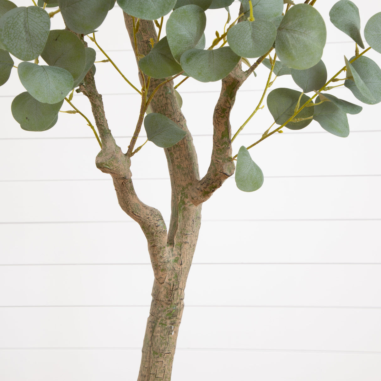 7.5’ Artificial Greco Eucalyptus Tree with Resin Stone Planter-Parc Decor