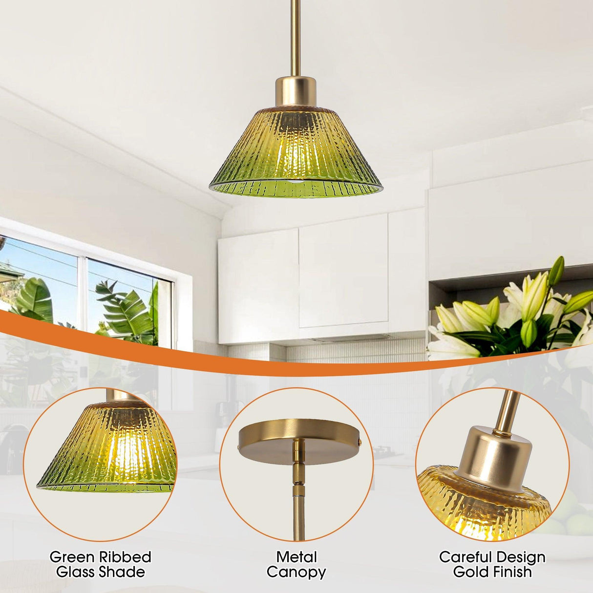 7.5 Inch Yetta 1-Light Island Pendant Light-Parc Decor