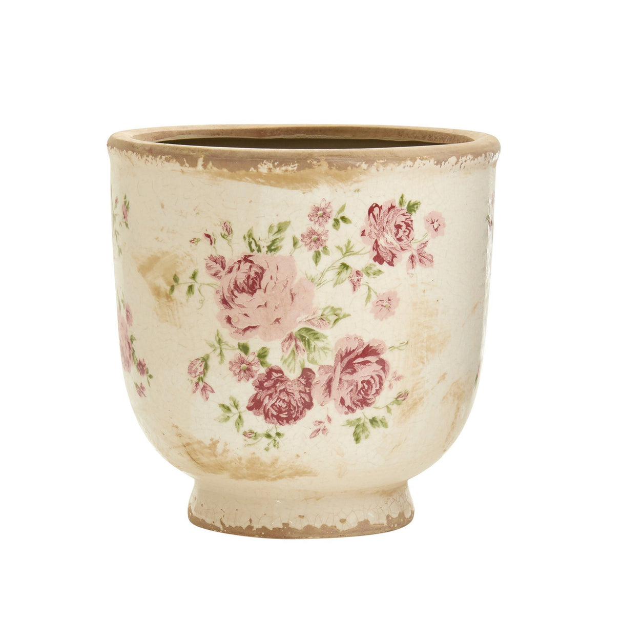 7.5” Tuscan Ceramic Floral Print Planter-Parc Decor