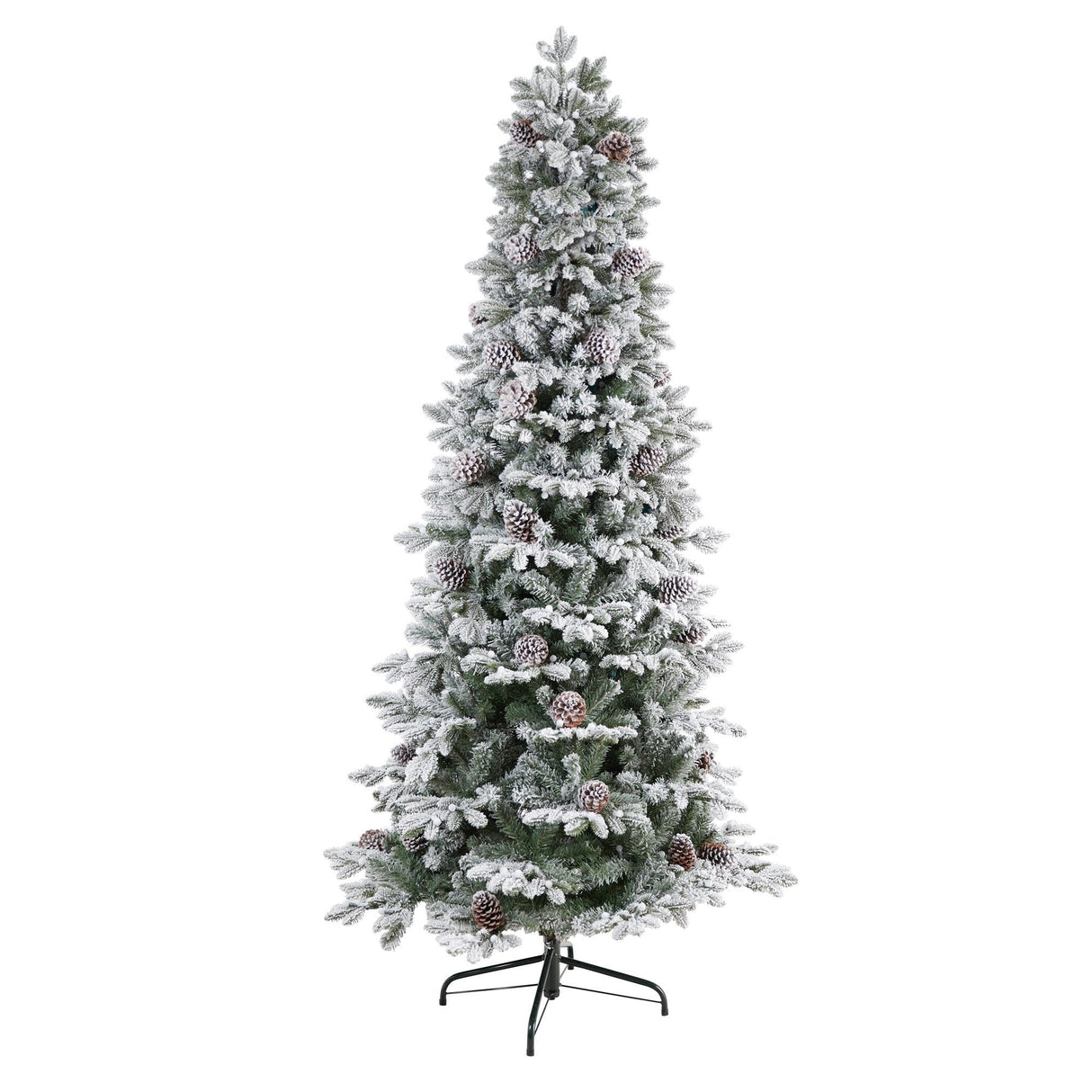 7.5' Flocked Alaskan Pre-Lit Artificial Christmas Tree 350 LED Lights and 2155 Bendable Branches-Christmas Tree-Parc Decor