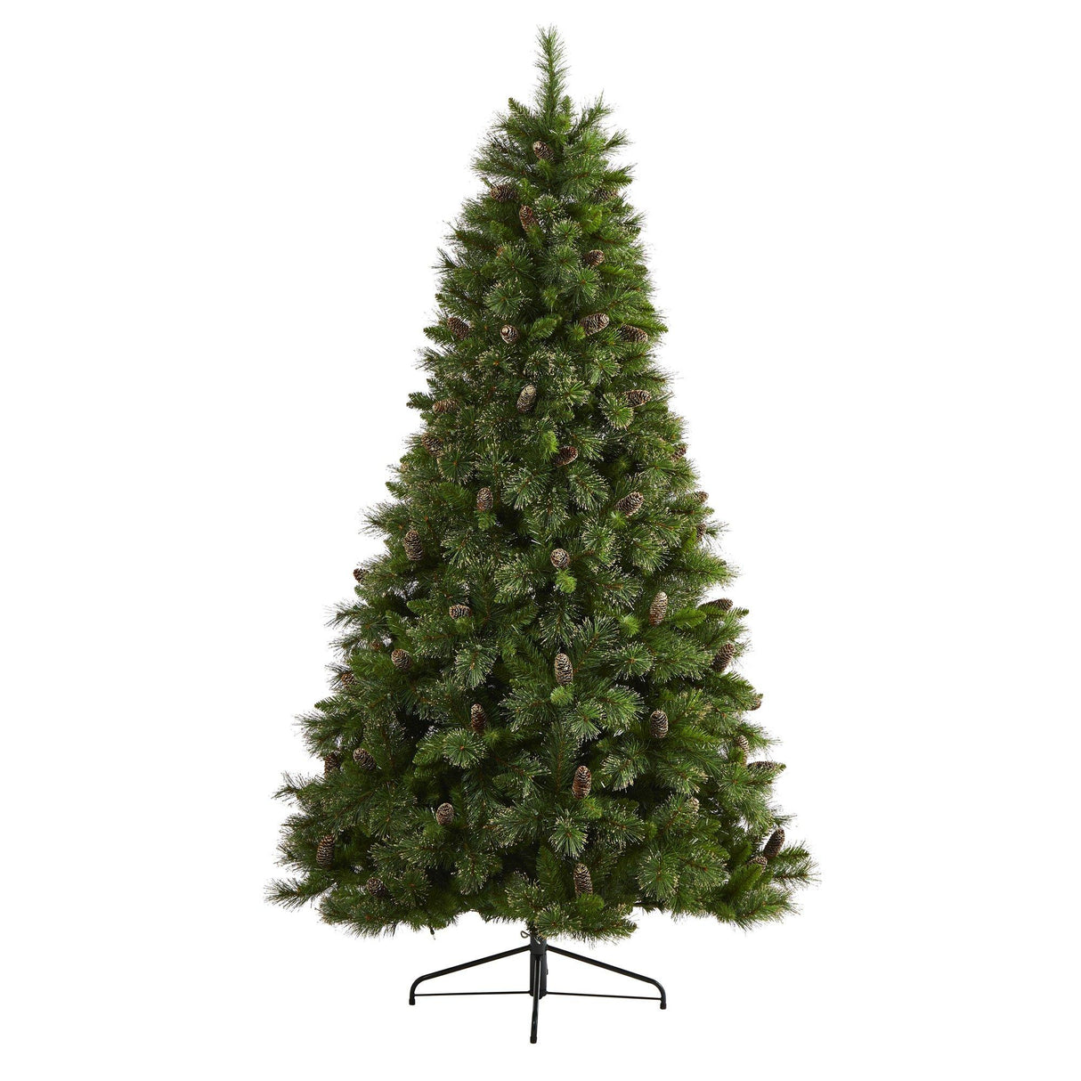 7.5’ Golden Tip Washington Pine Artificial Christmas Tree with 600 Clear Lights, Pine Cones and 1568 Bendable Branches-Christmas Tree-Parc Decor