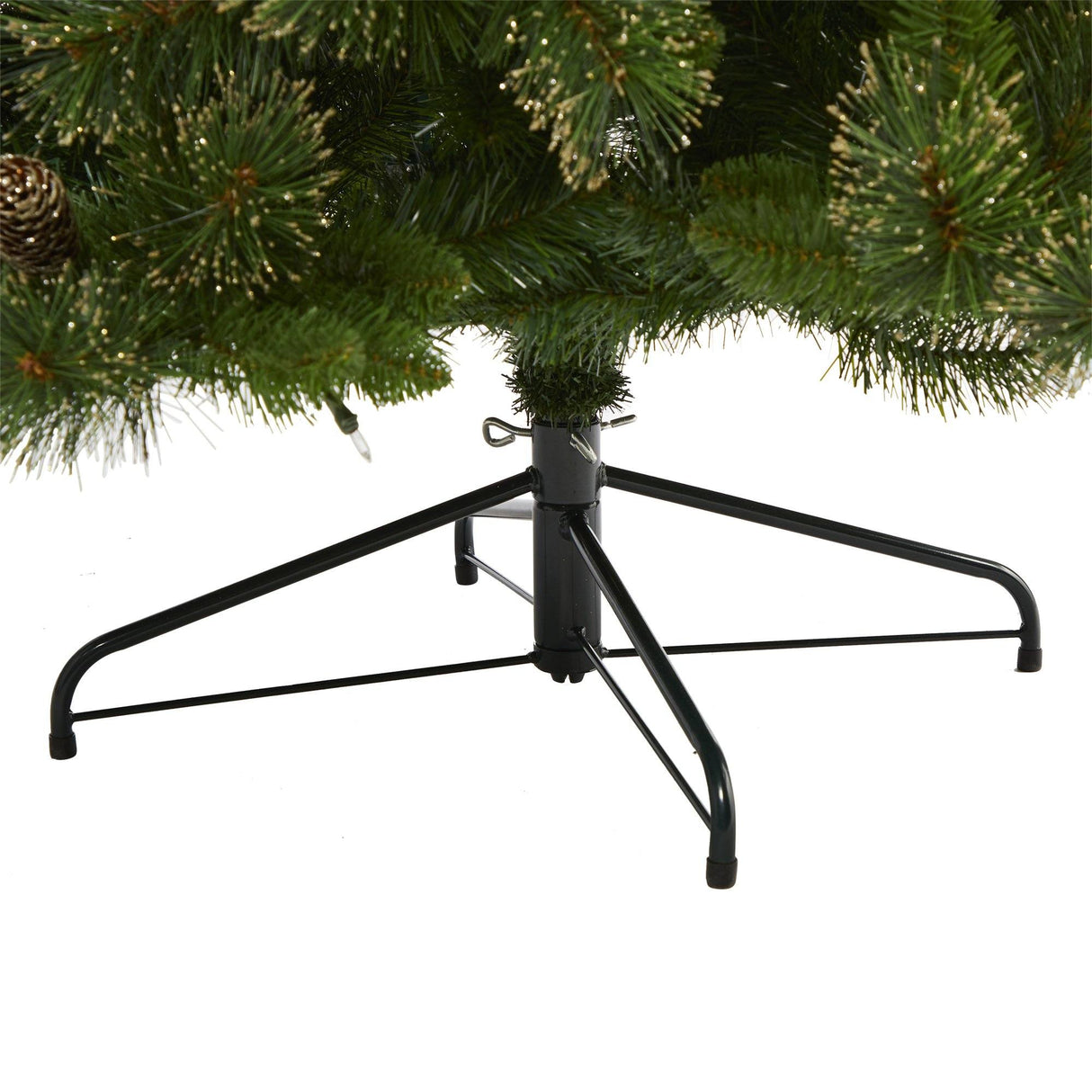 7.5’ Golden Tip Washington Pine Artificial Christmas Tree with 600 Clear Lights, Pine Cones and 1568 Bendable Branches-Christmas Tree-Parc Decor