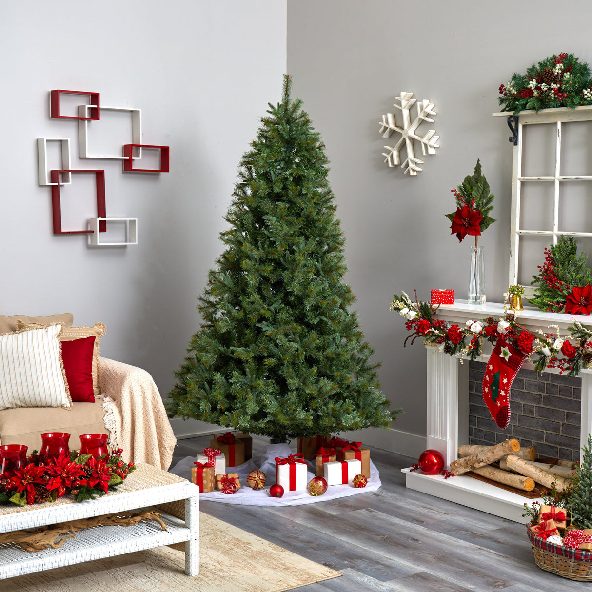 7.5' Majestic Multi-Pine Christmas Tree w/Clear Lights-Christmas Tree-Parc Decor