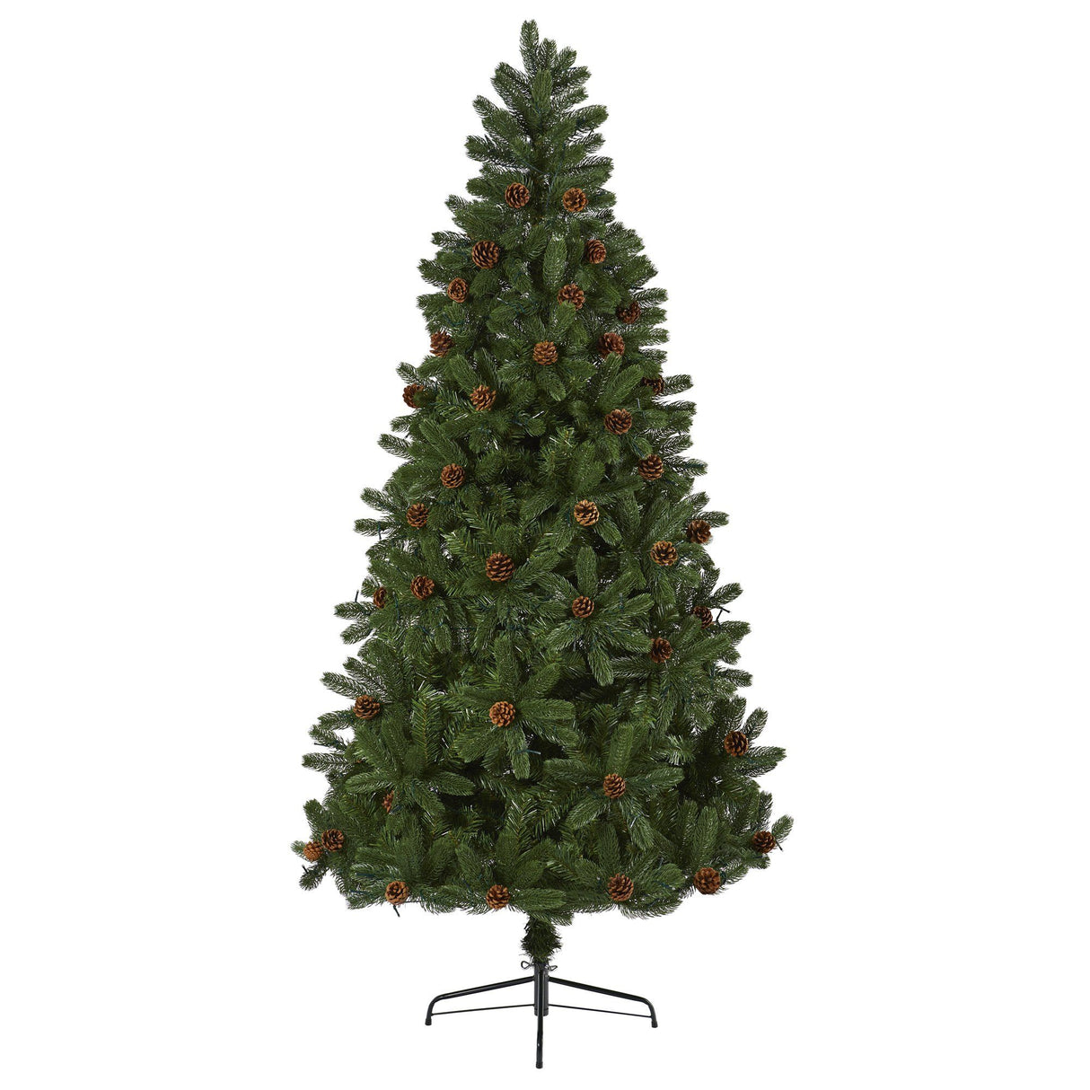 7.5' Rocky Mountain Spruce Artificial Christmas Tree with Pinecones and 400 Clear LED Lights-Christmas Tree-Parc Decor