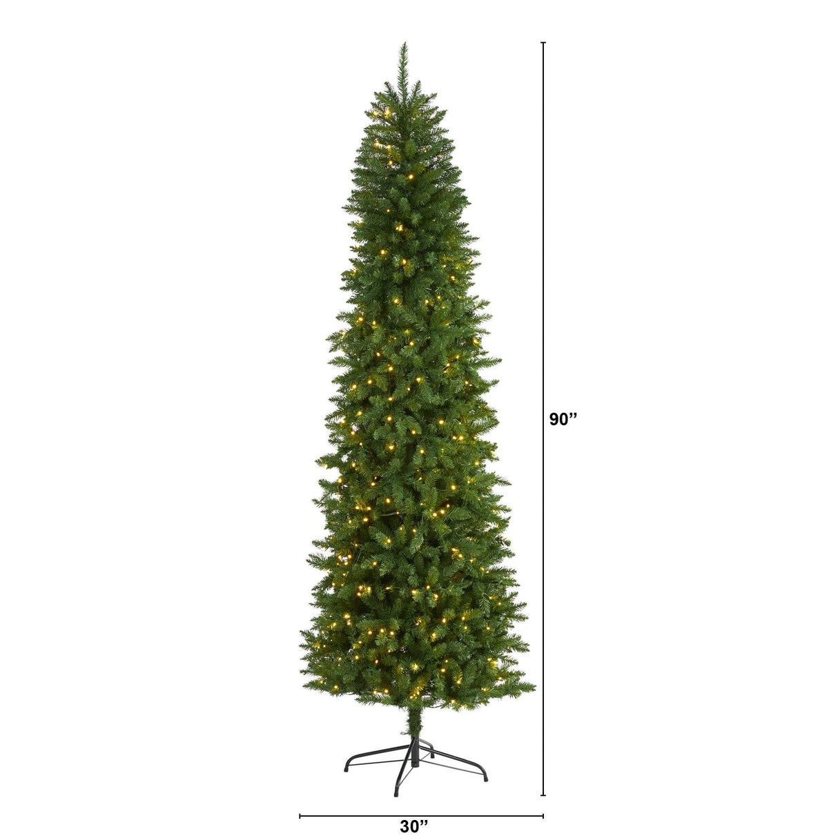 7.5’ Slim Green Mountain Pine Artificial Christmas Tree with 350 Clear LED Lights-Christmas Tree-Parc Decor